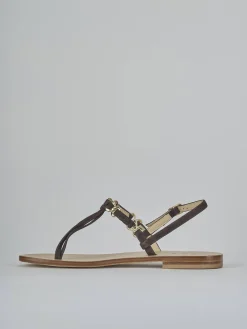 Sandalo infradito tacco 1 cm testa camoscio