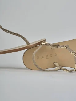 Sandalo infradito tacco 1 cm beige camoscio