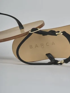 Sandalo infradito tacco 1 cm nero camoscio