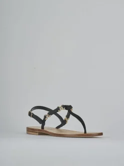 Sandalo infradito tacco 1 cm nero camoscio