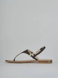 Sandalo infradito tacco 1 cm testa camoscio