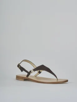 Sandalo infradito tacco 1 cm testa camoscio