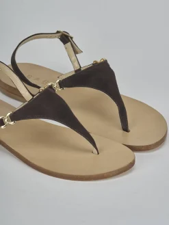 Sandalo infradito tacco 1 cm testa camoscio