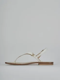 Sandalo infradito tacco 1 cm bianco pelle