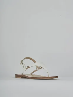 Sandalo infradito tacco 1 cm bianco pelle