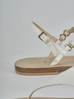 Sandalo infradito tacco 1 cm bianco pelle