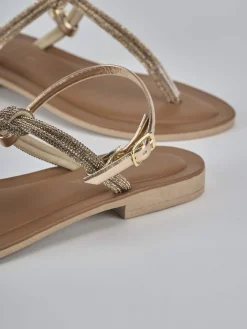 Sandalo infradito tacco 1 cm rosa pelle