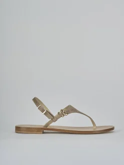 Sandalo infradito tacco 1 cm beige camoscio