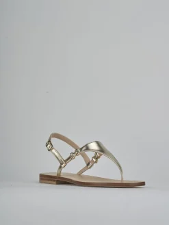 Sandalo infradito tacco 1 cm oro laminato