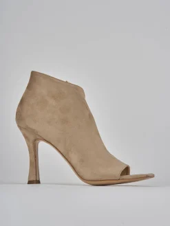 Sandalo tacco 8 cm beige camoscio