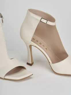 Sandalo tacco 8 cm bianco pelle