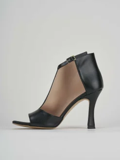 Sandalo tacco 8 cm nero pelle