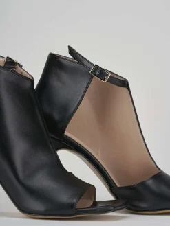 Sandalo tacco 8 cm nero pelle