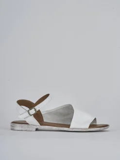 Sandalo tacco 1 cm bianco pelle