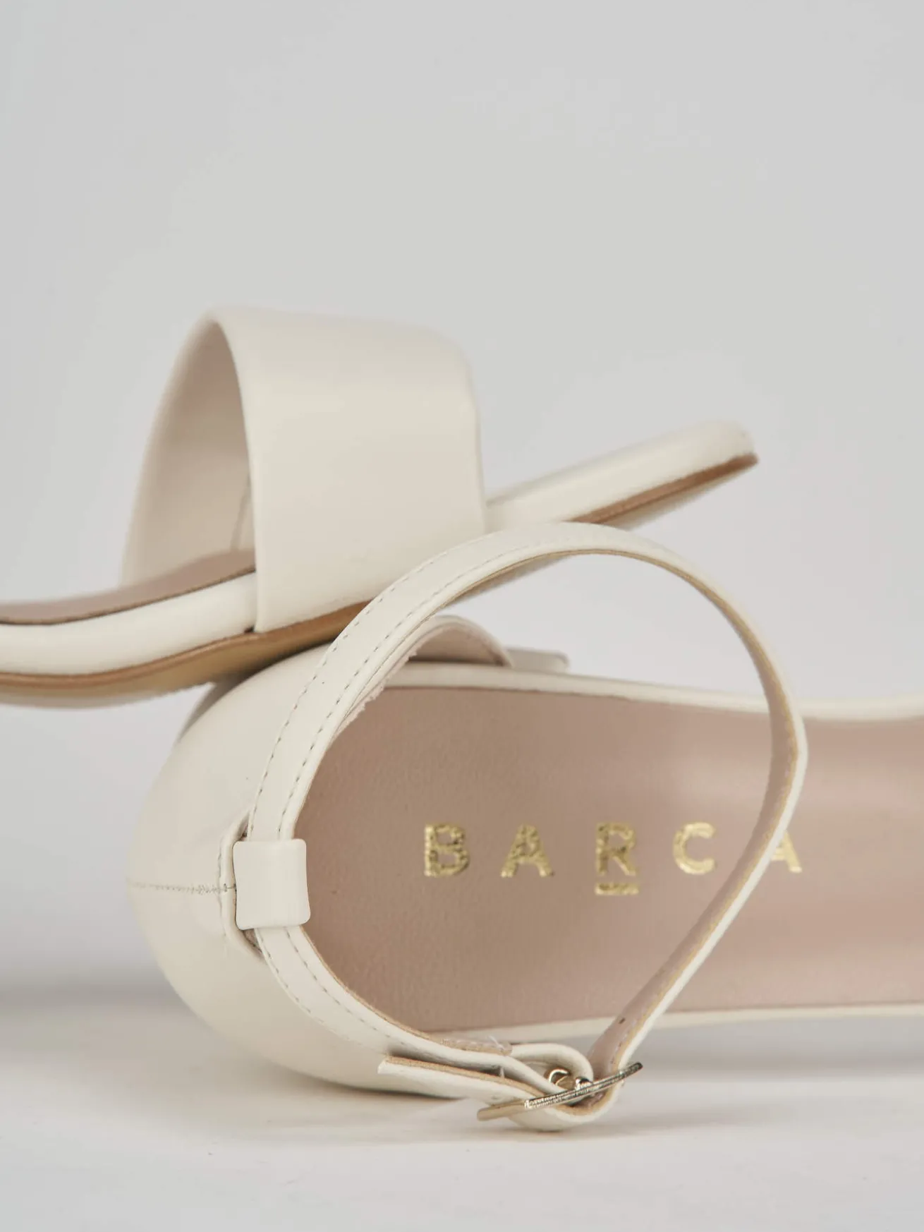 Sandalo tacco 5 cm bianco pelle