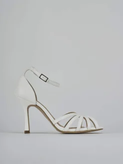 Sandalo tacco 9 cm bianco pelle
