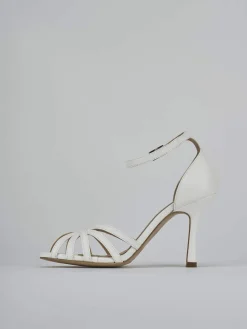 Sandalo tacco 9 cm bianco pelle