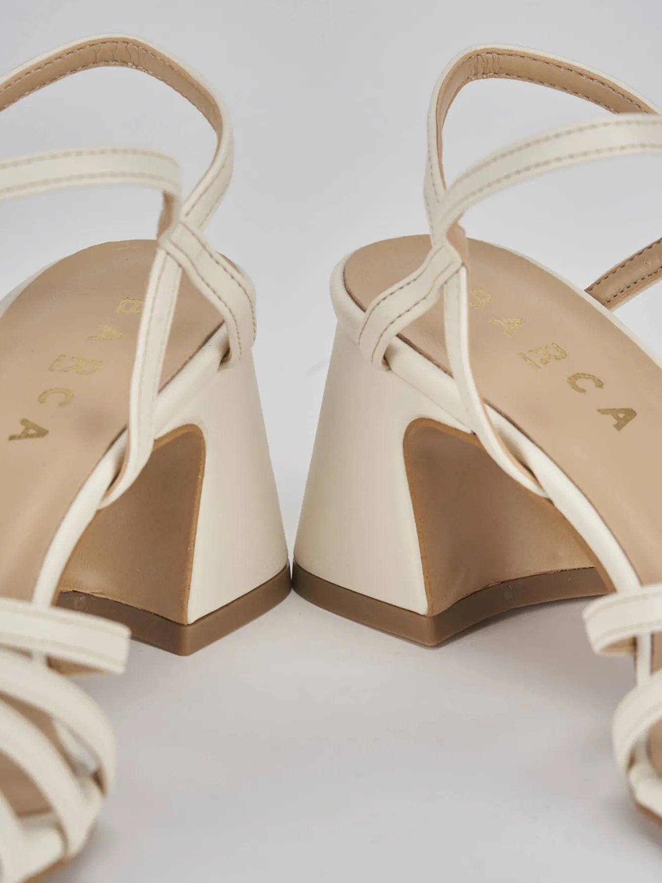 Sandalo tacco 6 cm bianco pelle