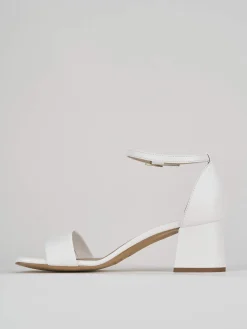 Sandalo tacco 6 cm bianco pelle