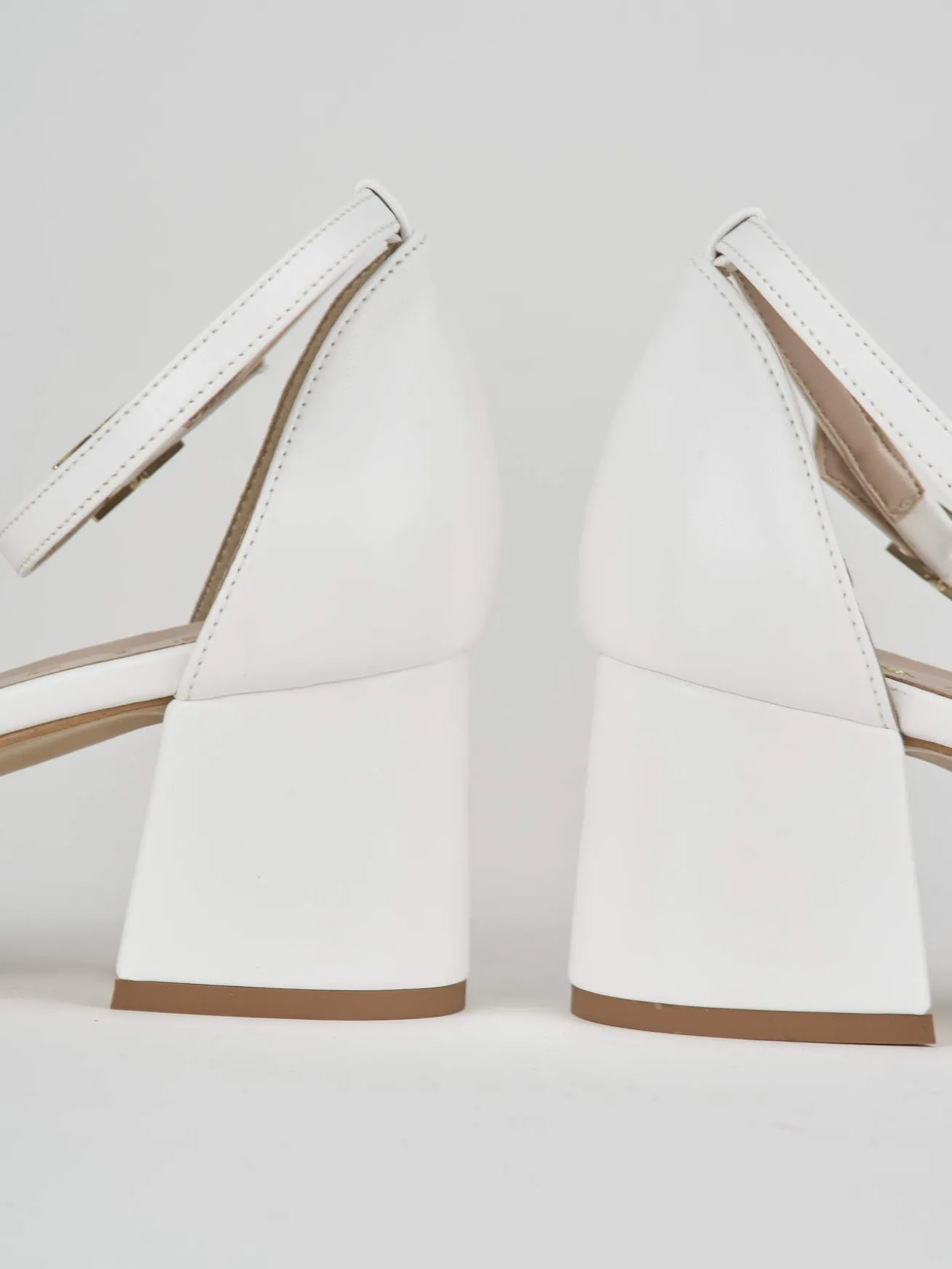 Sandalo tacco 6 cm bianco pelle