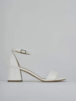 Sandalo tacco 6 cm bianco pelle