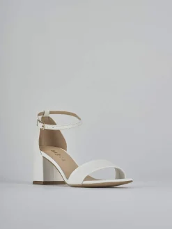 Sandalo tacco 6 cm bianco pelle