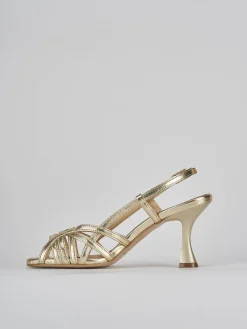 Sandalo tacco 7 cm bronzo pelle