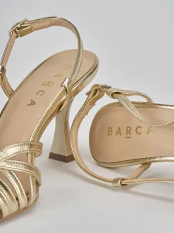 Sandalo tacco 7 cm bronzo pelle