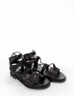 sandalo tacco 1 cm nero