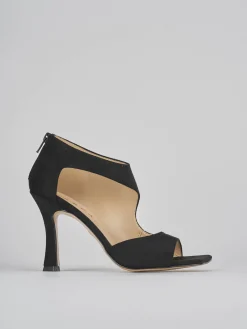 Sandalo tacco 9 cm nero camoscio
