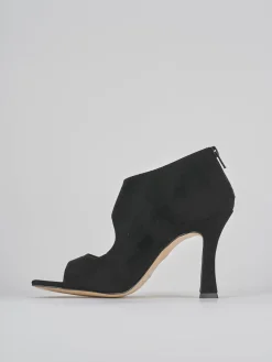 Sandalo tacco 9 cm nero camoscio