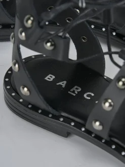 Sandalo tacco 1 cm nero pelle