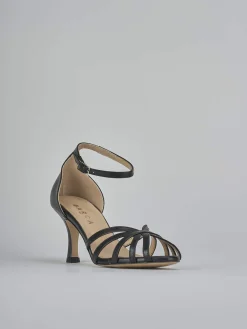 Sandalo tacco 7 cm nero pelle