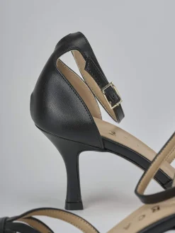 Sandalo tacco 7 cm nero pelle