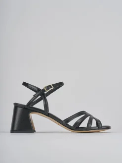 Sandalo tacco 6 cm nero pelle