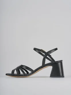 Sandalo tacco 6 cm nero pelle