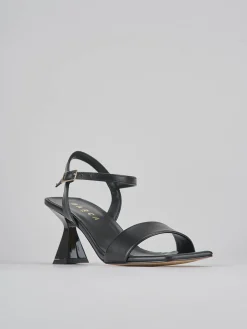 Sandalo tacco 7 cm nero pelle