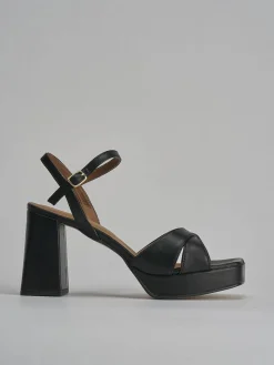Sandalo tacco 8 cm nero pelle