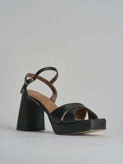 Sandalo tacco 8 cm nero pelle