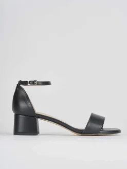 Sandalo tacco 5 cm nero pelle