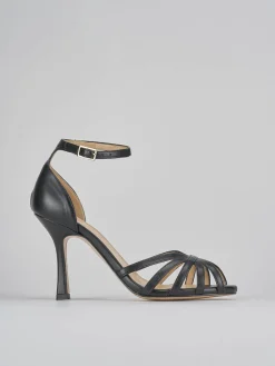 Sandalo tacco 9 cm nero pelle