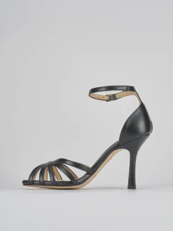 Sandalo tacco 9 cm nero pelle