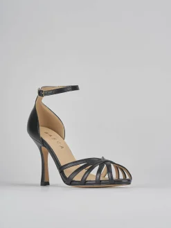 Sandalo tacco 9 cm nero pelle