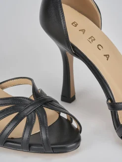 Sandalo tacco 9 cm nero pelle