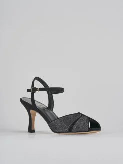 Sandalo tacco 7 cm nero pelle