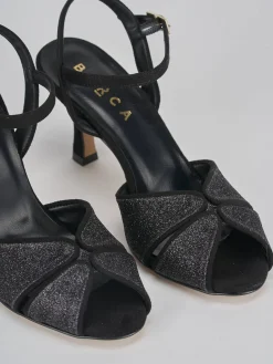 Sandalo tacco 7 cm nero pelle