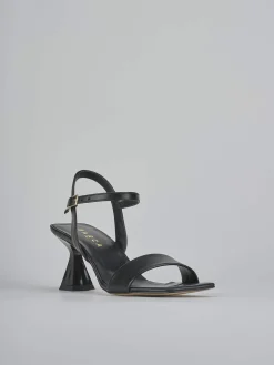 Sandalo tacco 7 cm nero pelle