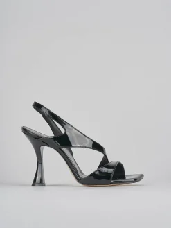 Sandalo tacco 9 cm nero vernice