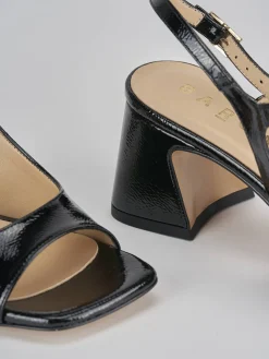 Sandalo tacco 6 cm nero vernice