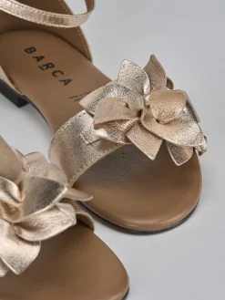 Sandalo tacco 1 cm rosa laminato